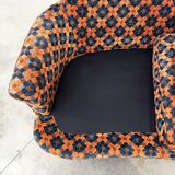 "Maximalist" 3-Seater Sofa 70s – Carved Velvet & Feathers