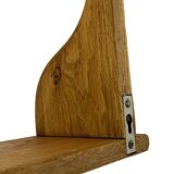 Vintage oak wall rack book shelf 1970s wood minimalist design