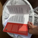 Original oval Tulip Knoll table 198cm white laminate, NEW in the box.