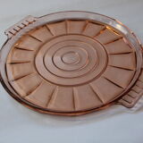 Plat rond en verre rose