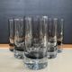 Set of 6 vintage smoked glasses with bubble feet from the 1970s.