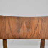 Vintage walnut chairs with studs & straps and springs in velvet, italy, 1920s, set of 2