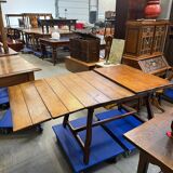 Antique Swiss extendable dining table made of oak from the mid-19th century