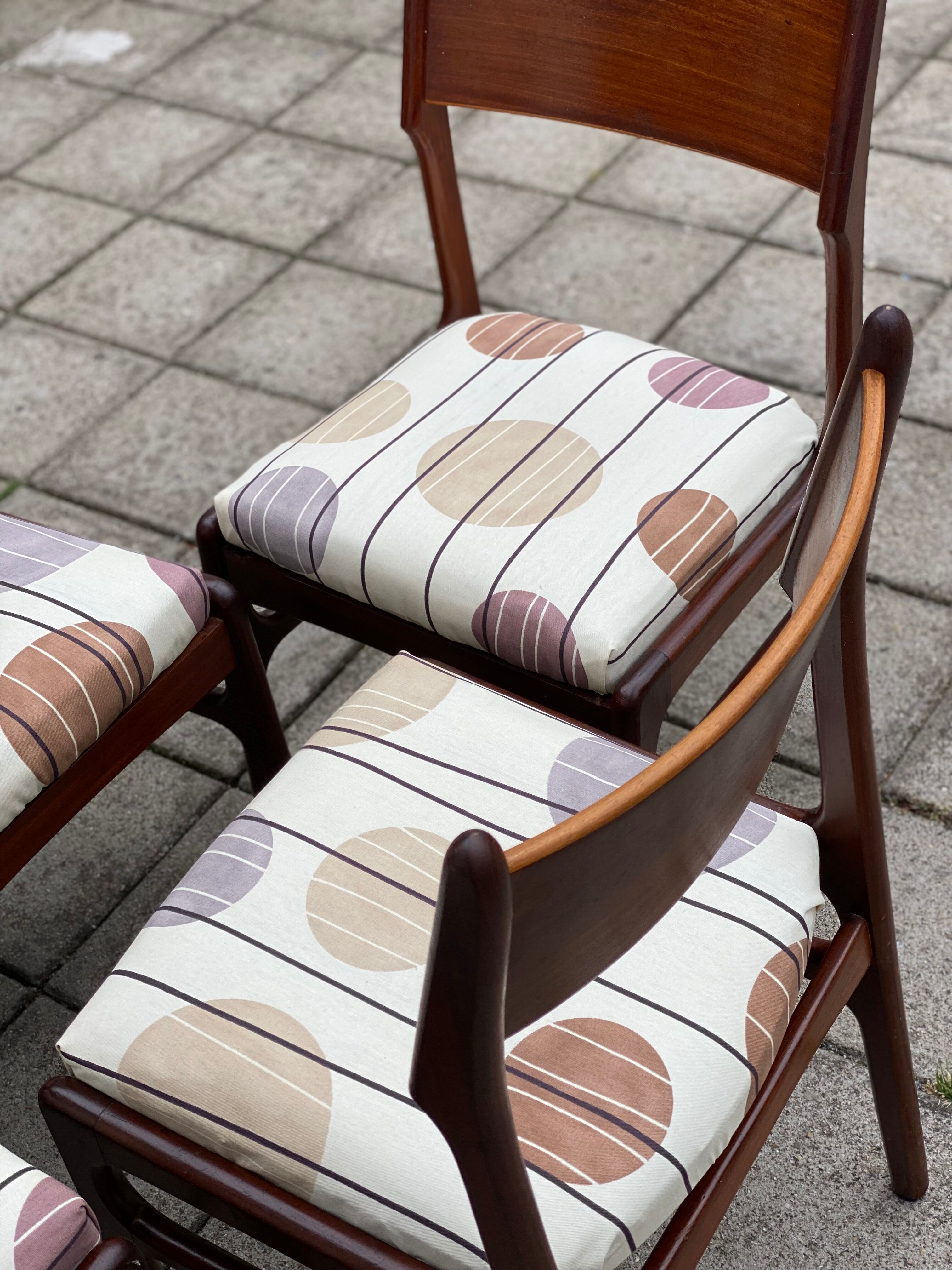 Set of 4 Vintage Teak Scandinavian Style Chairs