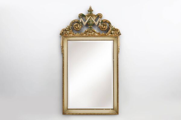 Miroir de style Napoléon III du XXe siècle en bois avec miroir à facettes, France