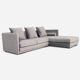 Corner sofa MALMO silver velour, Scandinavian design