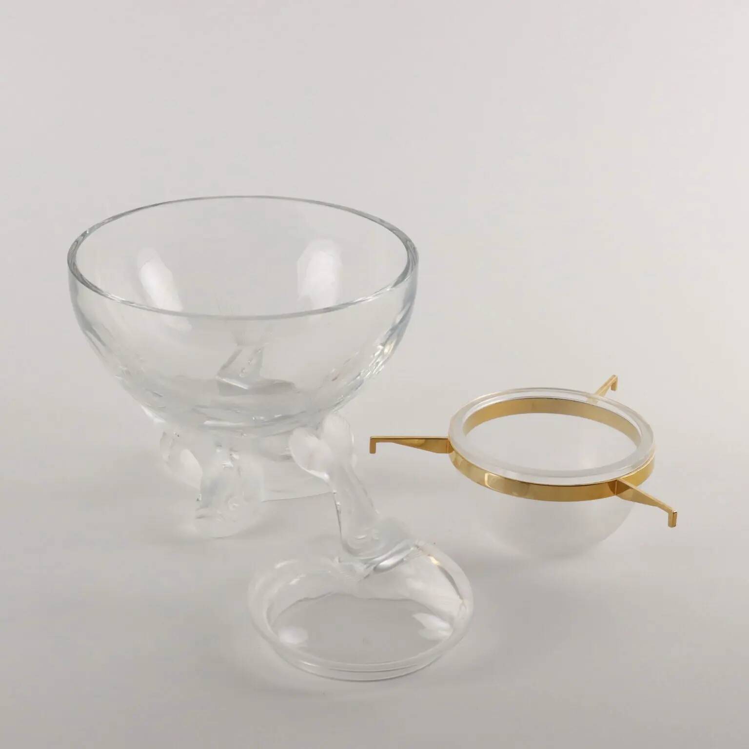 Coupe à caviar vintage Lalique en cristal, France, XXe siècle