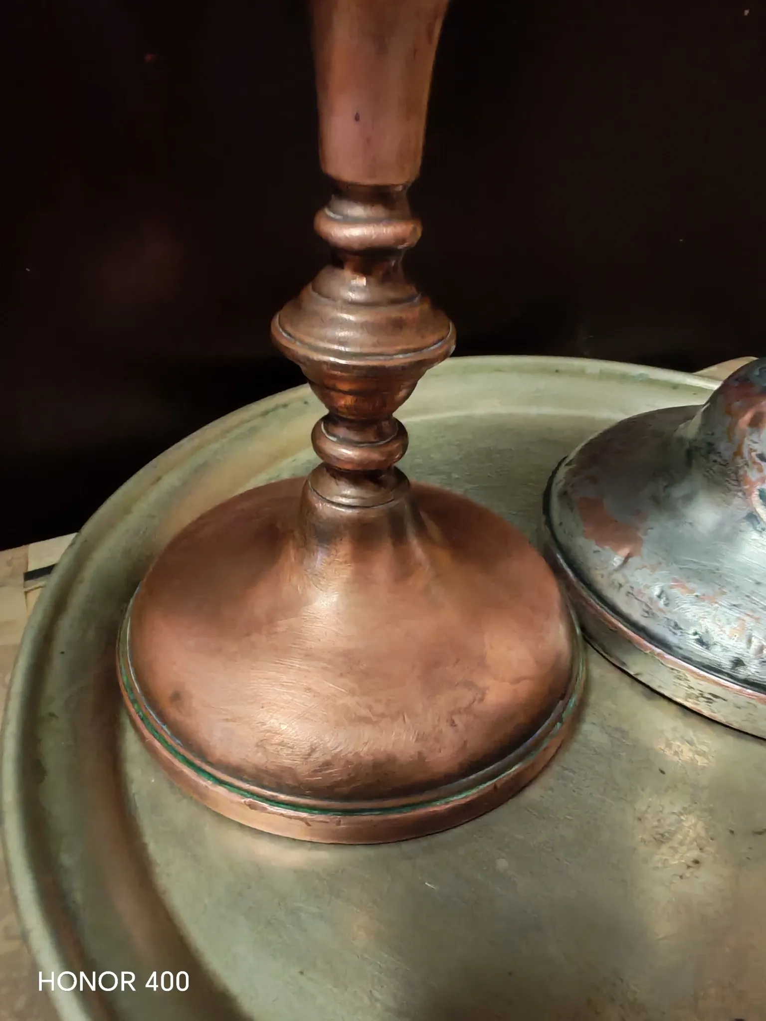 Duo of ancient torches with wabi-sabi patina