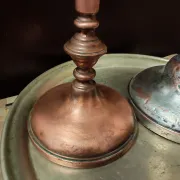 Duo of ancient torches with wabi-sabi patina