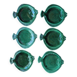 Lot de 6 assiettes à poisson en céramique