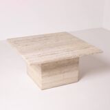 Postmodern travertine stone coffe table, Italy, 1980s