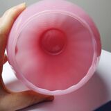 Small twisted pink opaline glass vase, Venetian Murano/Empoli vintage.