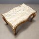 Small antique baroque-style table in carved fir and marble from the 19th century.