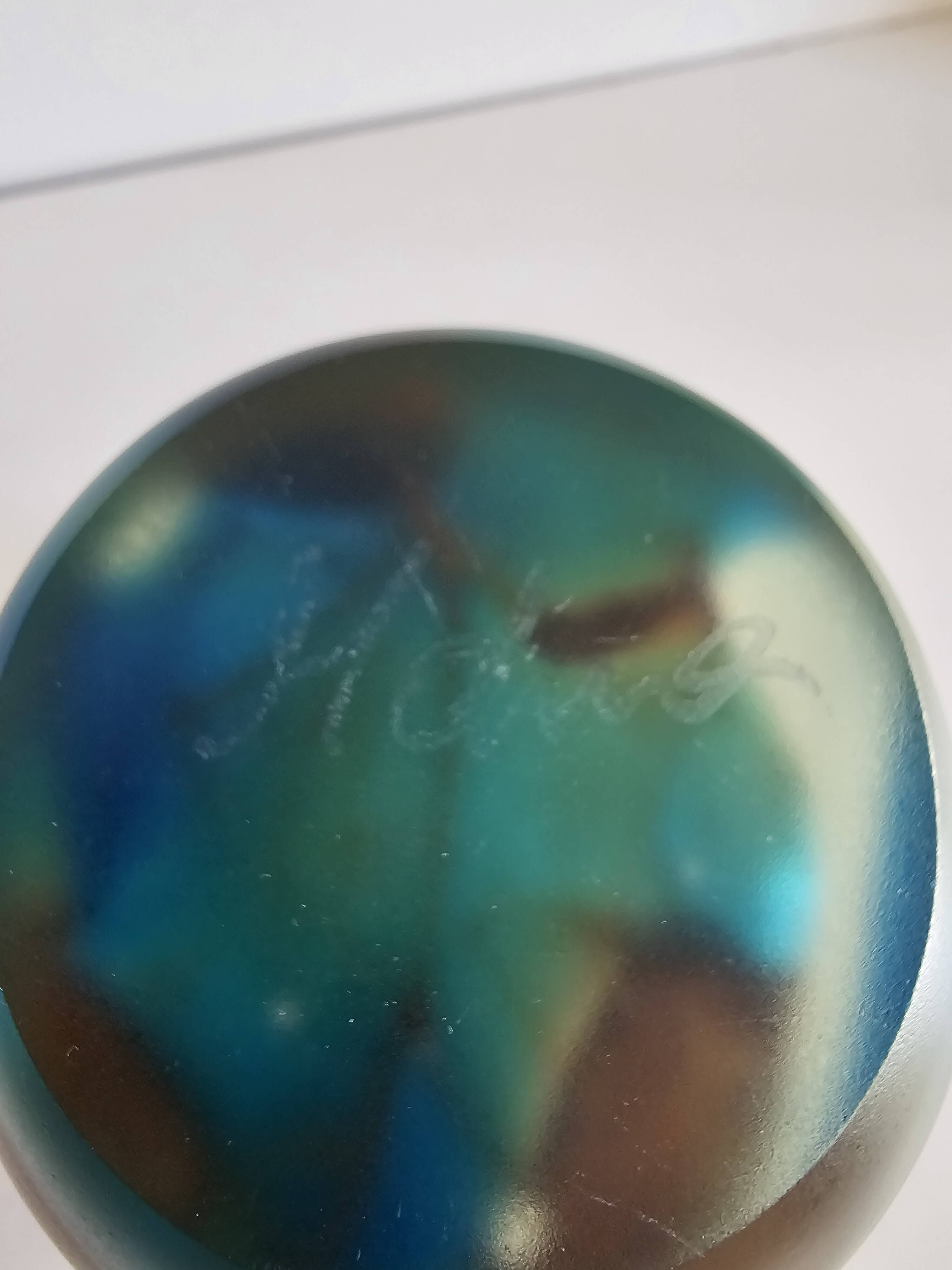 Ovoid vase in multicoloured blown glass signed Mdina - Circa 1960