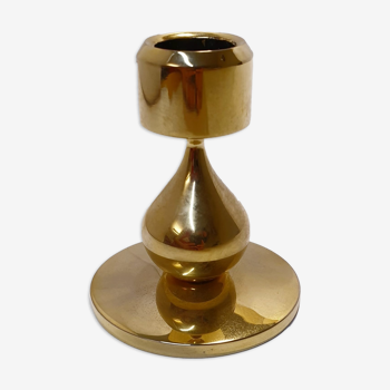 Brass candle holder height , design AS Mussen gold plated 24 carat Denmark 1960