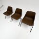 Brown and black set of 6 Polyprop chairs on a metal frame. The Polyprop cha