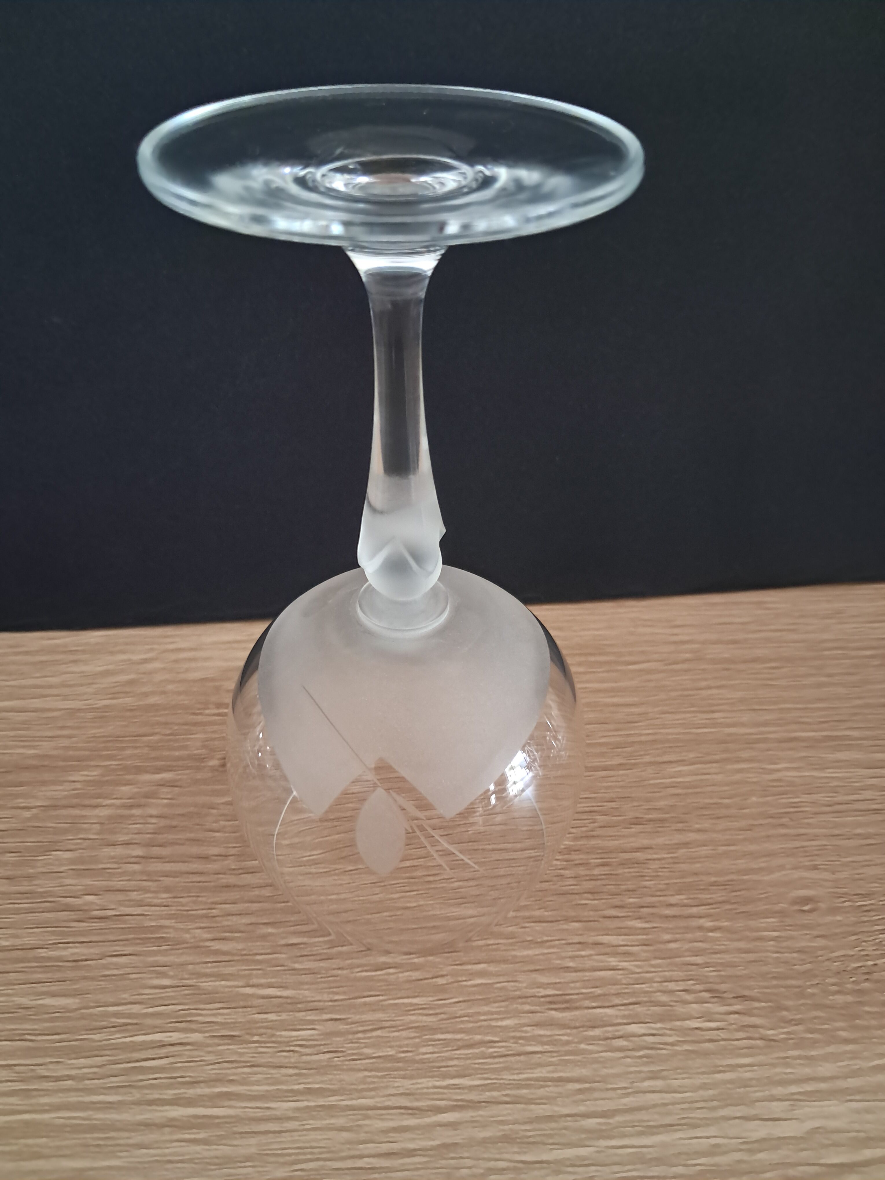 3 balloon wine glasses in Bohemian crystal