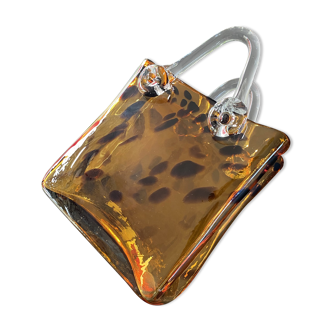 Vase shaped bag in blown glass