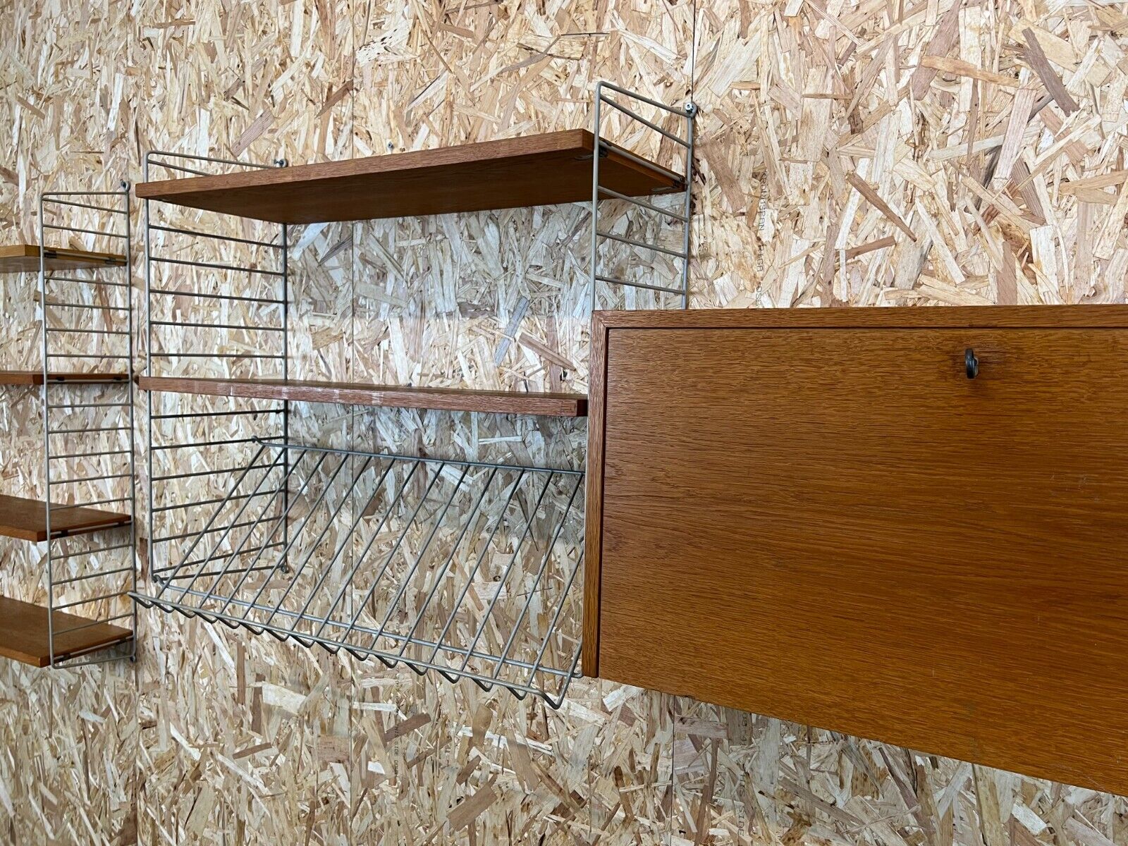 60's 70's oak string shelf module by Kajsa & Nils "Nisse" Strinning Sweden