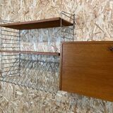 60's 70's oak string shelf module by Kajsa & Nils "Nisse" Strinning Sweden