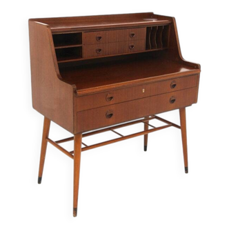 Scandinavian mahogany secretary desk, Sweden, 1950