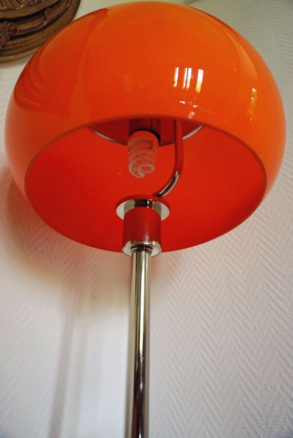 Vintage Orange and chrome lamp