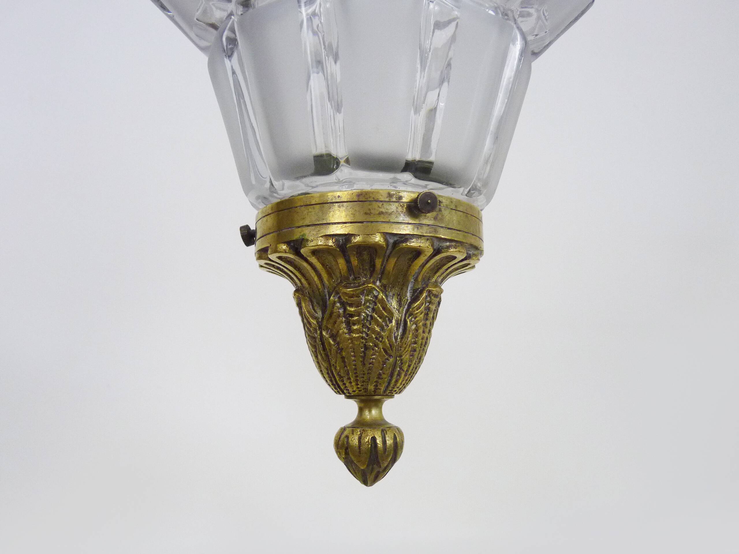Louis XV style Hall lantern in bronze and glass globe. Around 1920