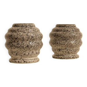 2 pots faux marbre croix