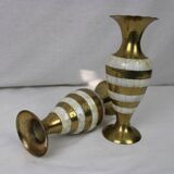 Vase laiton et nacre