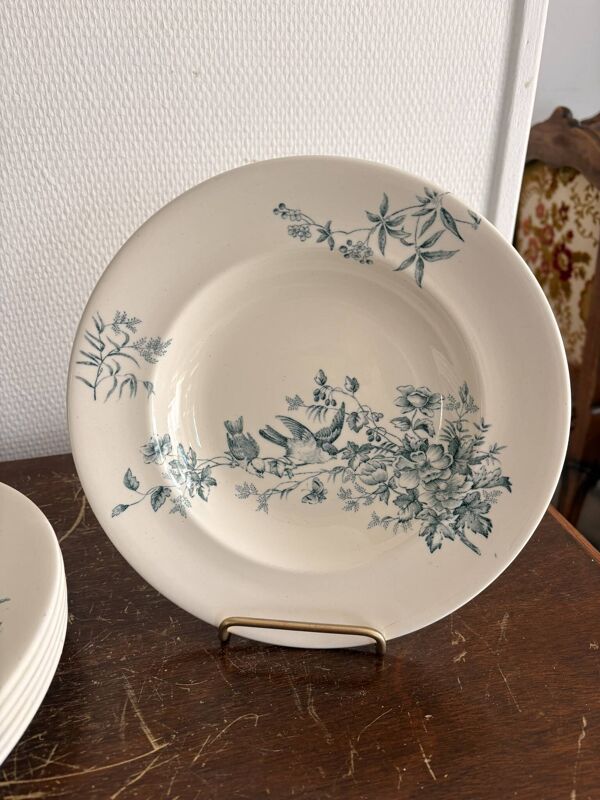 Lot 6 Assiette Creuse Faïence Longwy Modèle Mignon