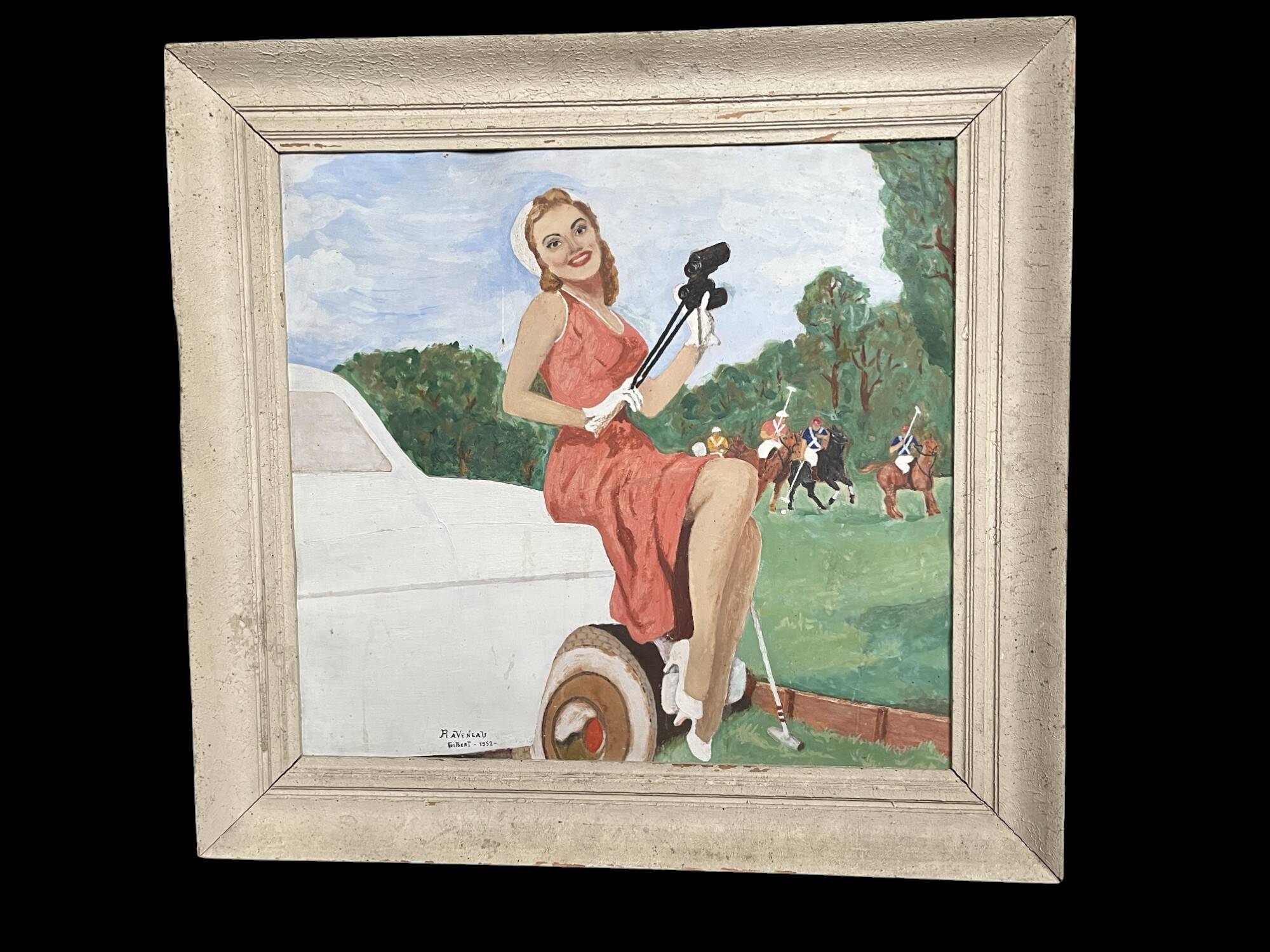Gouache on pin-up panel signed and dated 20th century