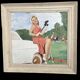 Gouache on pin-up panel signed and dated 20th century