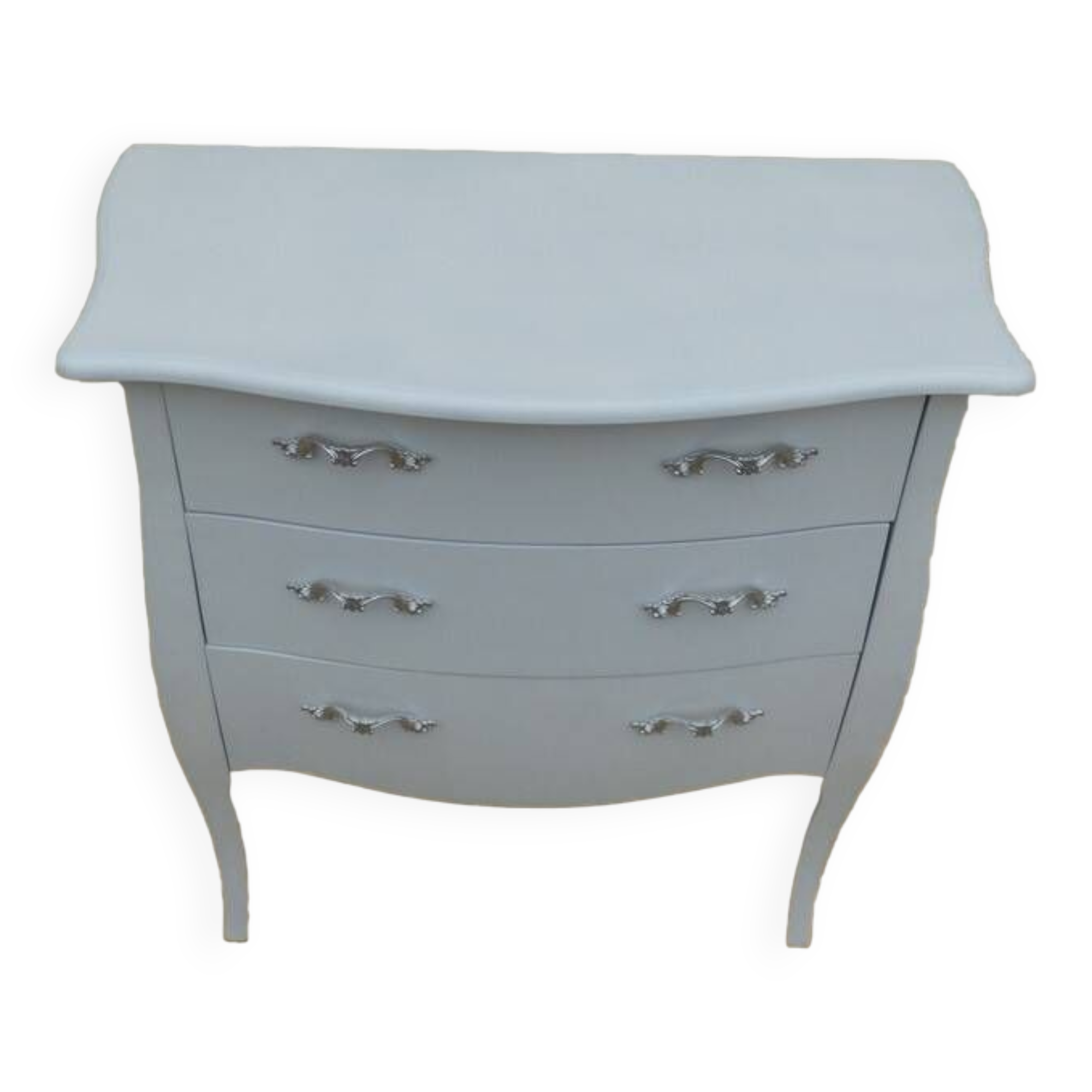 Commode de style louis XV effet baroque Blanc laqué avec poigné métal ...