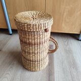 Vintage raffia wicker basket bowling bag