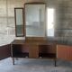 Coiffeuse vintage à miroir triptyque, années 1950