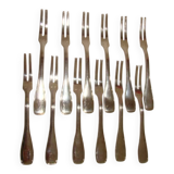 12 silver-plated snail forks with case