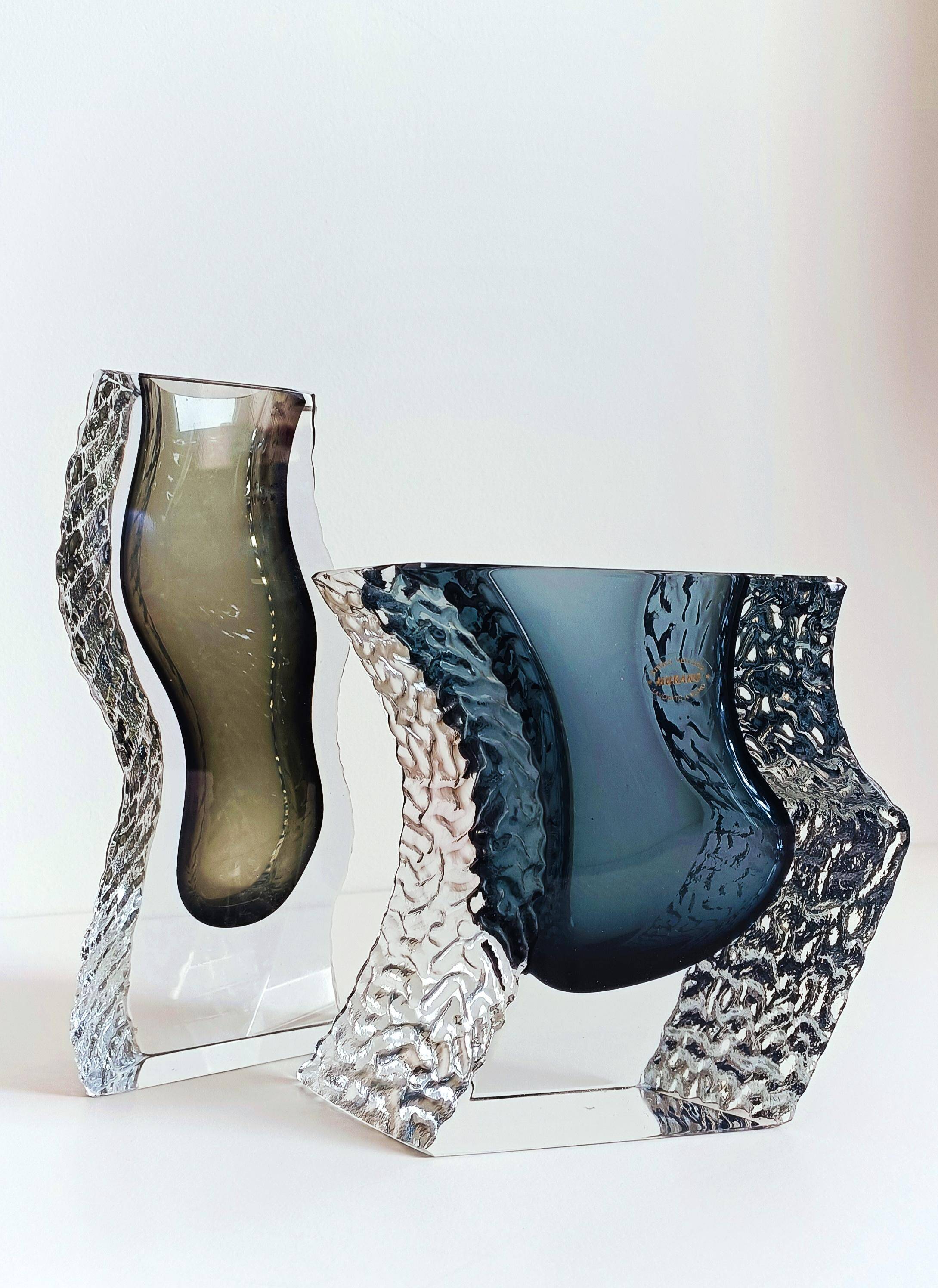 Alessandro Mandruzzato Murano Glass Vases, Hand-Blown, Italy, 1970s