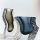 Alessandro Mandruzzato Murano Glass Vases, Hand-Blown, Italy, 1970s