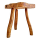 Brutalist tripod stool - solid wood - elm