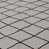 Tapis blanc et noir berbère fait main 245x156cm