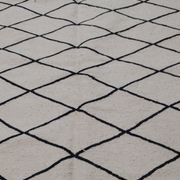 Handmade white and black Berber carpet 245x156cm