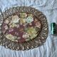 Vintage 1960 sun flower rattan wicker mirror - 68 x 58 cm