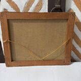 Still life painting, oil on canvas, with a bowl of grapes