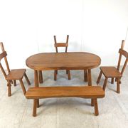 Vintage brutalist dining set, 1960s