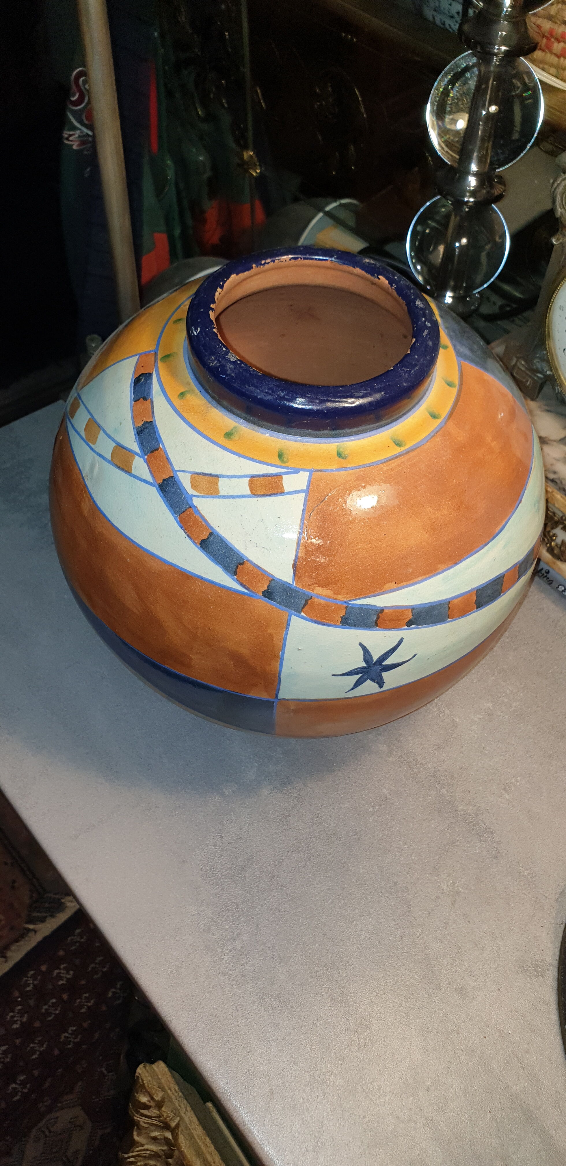 Large oriental ball vase