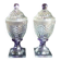 2 antique glass bonbonnières in the shape of pine cones.