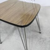 Paire de chaises Formica 1970 pieds Eiffel marron