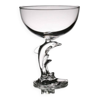Crystal bowl by JG Durand dolphin foot
