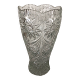 Old vintage chiseled cut glass vase