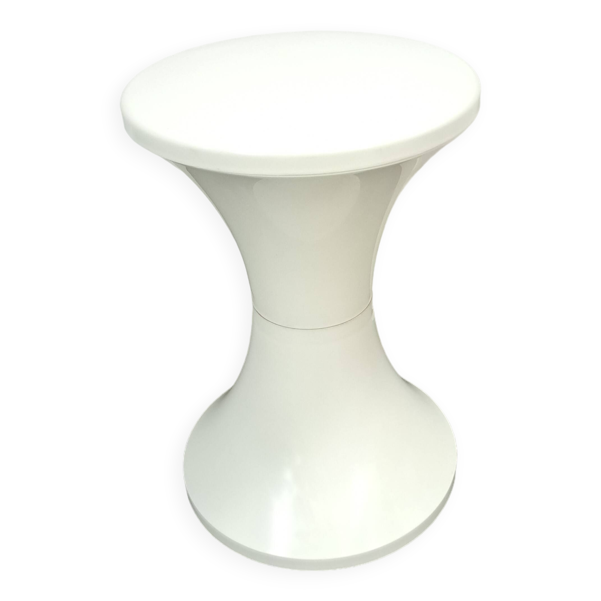 Tabouret en plastique blanc table à plantes vintage